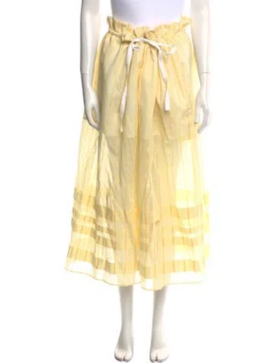 Pre-owned Cecilie Bahnsen Printed Wide Leg Pants In Yellow