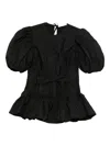 Cecilie Bahnsen Puff-sleeve Blouse In Black