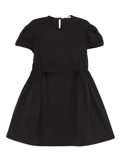 Cecilie Bahnsen Puff-sleeve Tie Dress In Black