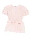 Cecilie Bahnsen Puff-sleeve Ruffled Top In Pink