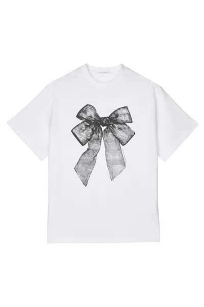 Cecilie Bahnsen Relaxed-fit Jersey T-shirt With Iconic Bow Print In White
