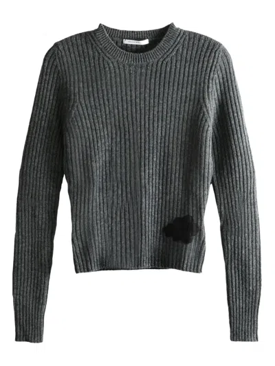 CECILIE BAHNSEN RIBBED APPLIQUÉ SWEATER