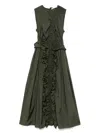 Cecilie Bahnsen Ruched-detailed Midi Dress In Green