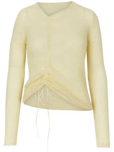 Cecilie Bahnsen Ruched-detailing Jumper In Yellow