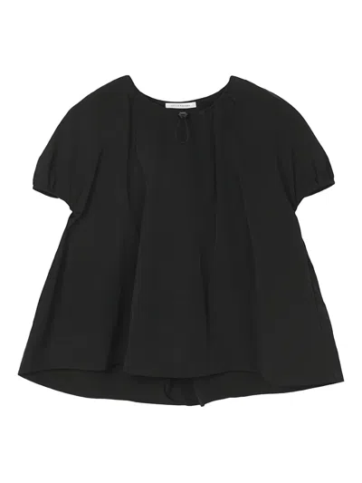 Cecilie Bahnsen Ruffle-detail T-shirt In Black
