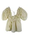 Cecilie Bahnsen Ruffle-detailing Top In Yellow