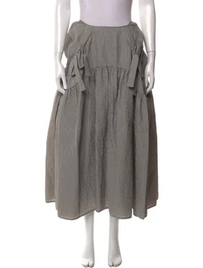 Pre-owned Cecilie Bahnsen Ruffle Embellishment Long Skirt In Gray