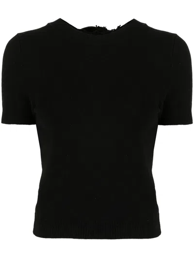 Cecilie Bahnsen Ruffle-trim T-shirt In Black