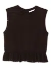 Cecilie Bahnsen Wool Cashmere Sleeveless Knitted Vest In Brown