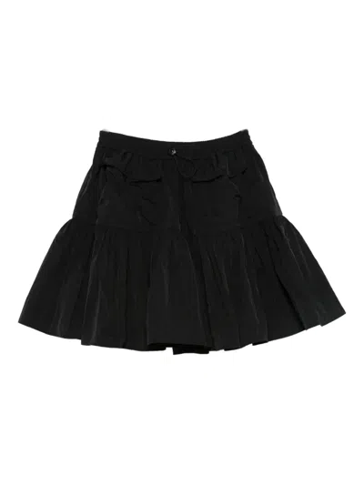 Cecilie Bahnsen Ruffled Drawstring Skirt In Black