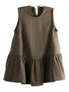 Cecilie Bahnsen Ruffled Sleeveless Top In Brown