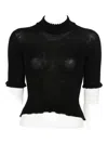 Cecilie Bahnsen Ruffled Sweater In Black