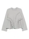 Cecilie Bahnsen Ruffled Top In Gray