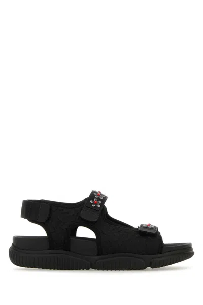 Cecilie Bahnsen Valeria Crystal-embellished Cloqué Sandals In Black
