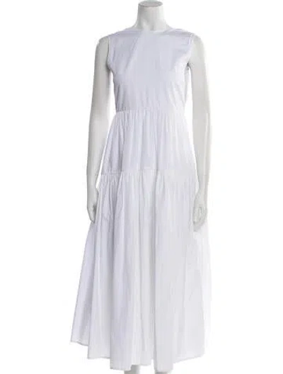 Pre-owned Cecilie Bahnsen Scoop Neck Long Dress W/ Tags In White