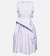 Cecilie Bahnsen Seero Cutout Cotton Minidress In Lavender