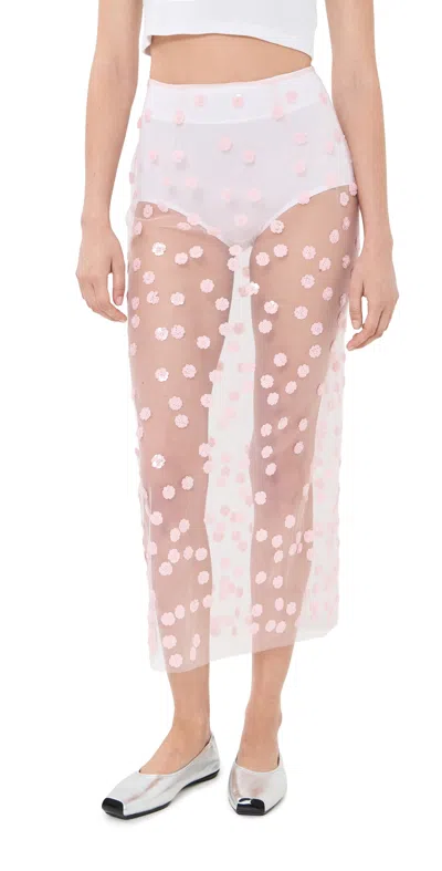 Cecilie Bahnsen Sequin Blossom Tulle Gus Skirt Blush Pink