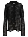 Cecilie Bahnsen Sheer Floral Collared Neck Long Sleeves In Black