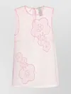 Cecilie Bahnsen Sheer Fabric Floral Embroidery Sleeveless Top In Pink
