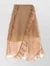 Cecilie Bahnsen Sheer Fabric Wrap Skirt With Ruffle Detail