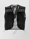 Cecilie Bahnsen Sheer Sleeveless Vest With Drawstring And Buttons In Animal Print