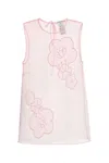 Cecilie Bahnsen Sheer Fabric Floral Embroidery Sleeveless Top In Pink