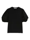Cecilie Bahnsen Short Sleeve Blouse In Black
