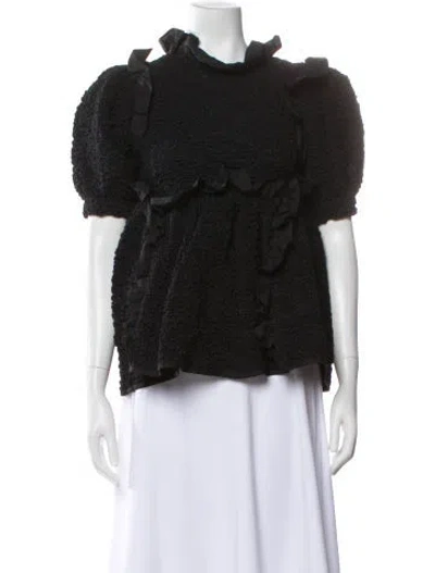 Pre-owned Cecilie Bahnsen Short Sleeve Blouse In Black