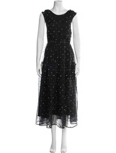 Pre-owned Cecilie Bahnsen Silk Long Dress In Black