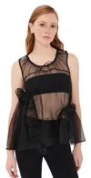 Cecilie Bahnsen Silk Organza Orsalina Top Black In Black