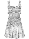 Cecilie Bahnsen Mini Smock Metallic Dress In Silver
