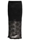 Cecilie Bahnsen Elastic Waistband Floral Pattern Sheer Overlay Side Slit