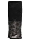 Cecilie Bahnsen Elastic Waistband Floral Pattern Sheer Overlay Side Slit