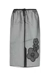 Cecilie Bahnsen Sheer Floral Applique Midi Skirt In Black