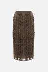 Cecilie Bahnsen Ocean Midi Skirt In Brown