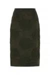 Cecilie Bahnsen Allegra Skirt With Floral Pattern And Ruched Detail In Green