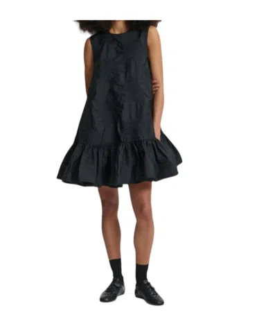 Cecilie Bahnsen Jacquard Ruffled Lala Dress In Black