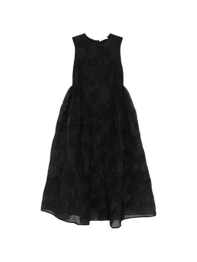 Cecilie Bahnsen Sleeveless Midi Dress In Black