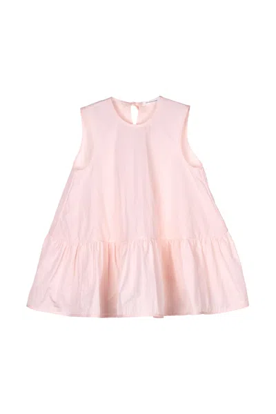 Cecilie Bahnsen Sleeveless Top With Ruffled Hem In Pink