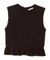 Cecilie Bahnsen Wool Cashmere Sleeveless Knitted Vest In Brown