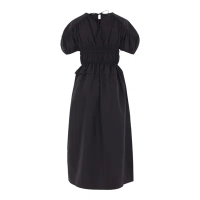 Cecilie Bahnsen Smocked Bodice Long Dress In Black