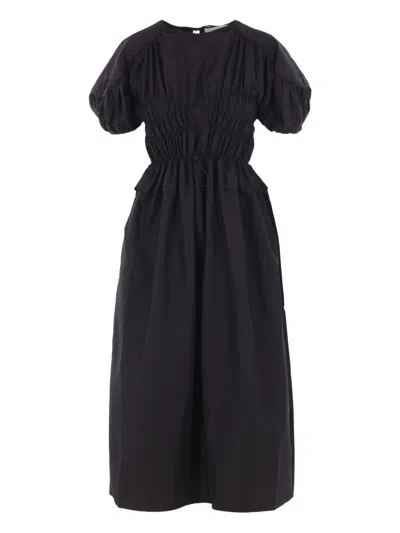 CECILIE BAHNSEN SMOCKED MIDI DRESS