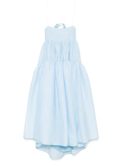 Cecilie Bahnsen Sofie Midi Dress In Blue
