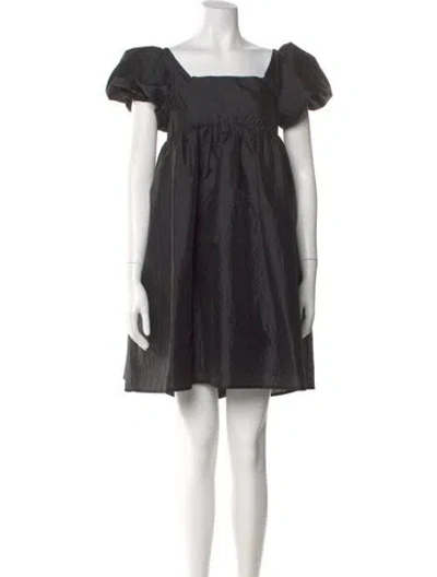 Pre-owned Cecilie Bahnsen Square Neckline Knee-length Dress In Black