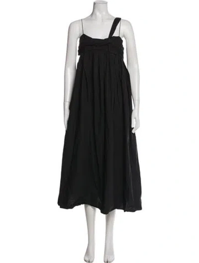 Pre-owned Cecilie Bahnsen Square Neckline Knee-length Dress In Black