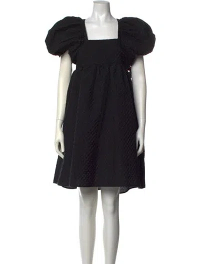 Pre-owned Cecilie Bahnsen Square Neckline Knee-length Dress In Black