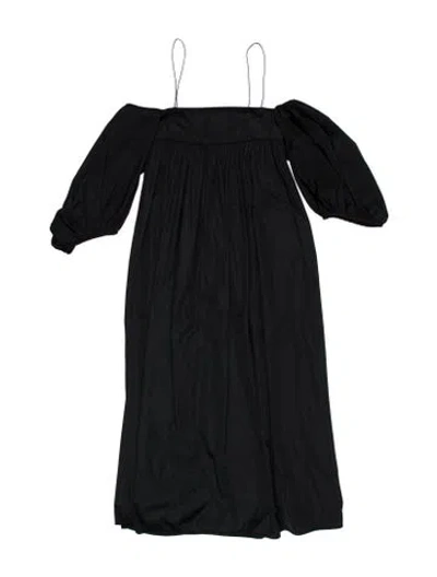 Pre-owned Cecilie Bahnsen Square Neckline Long Dress In Black
