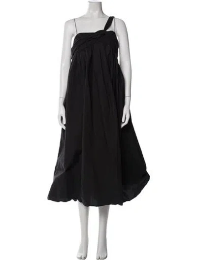 Pre-owned Cecilie Bahnsen Square Neckline Long Dress In Black