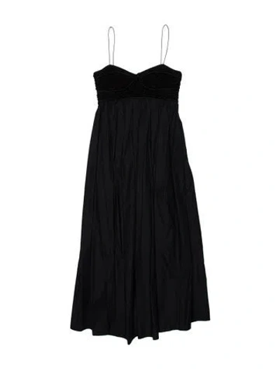 Pre-owned Cecilie Bahnsen Square Neckline Midi Length Dress In Black