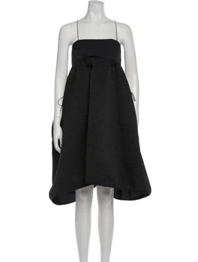 Pre-owned Cecilie Bahnsen Square Neckline Midi Length Dress In Gray